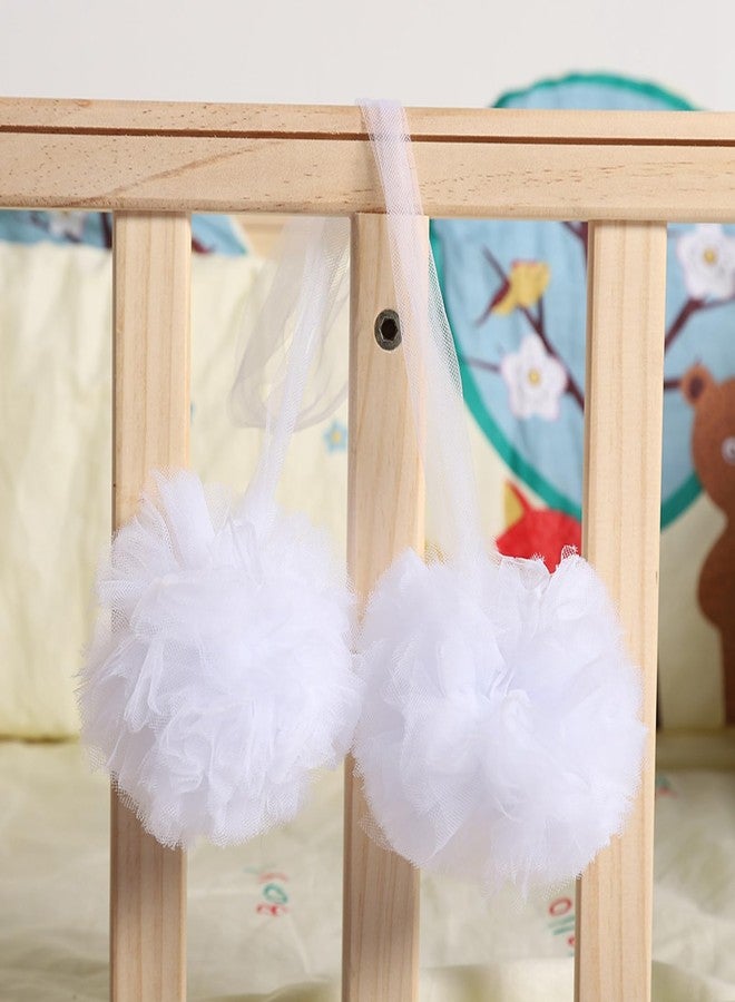 Sunicon Baby Bed Net, Baby Net Ball, Tent Net Hanging Flower Ball Crib Accessories Wall Pendant Decor for Kids Room (White) - Image 2